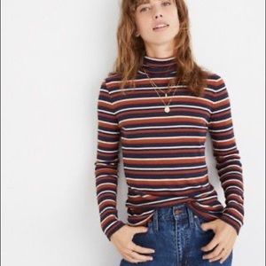 madewell fine ribbed turtleneck in Brendan stripe